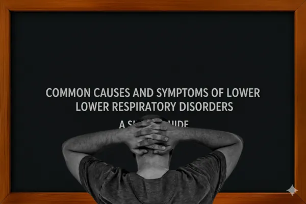 Common causes and symptoms of lower respiratory diseases displayed on a blackboard.