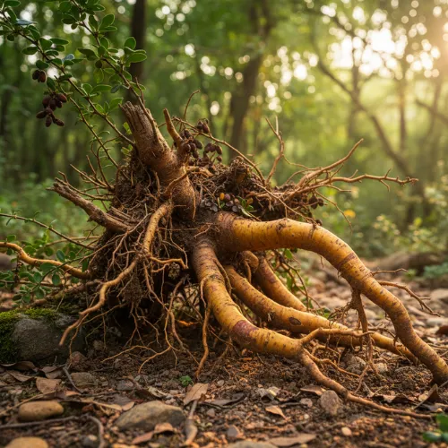 Medicinal root of Berberis asiatica plant